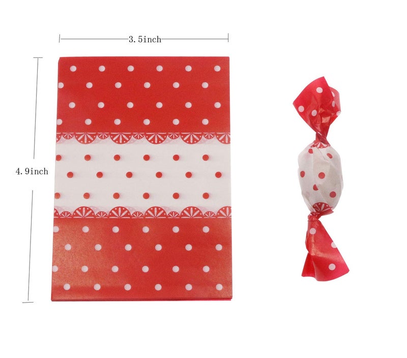 Penta Angel Candy Wrappers 400Pcs Twisting Wax Caramel Paper Sweets Lolly Baking Nougats Wrapping Paper for Homemade Wedding Birthday Christmas Chocolate Candy Packaging (Dot) - Image 2